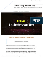 21 Kashmir Conflict - Long and Short Essay - The College Study PDF