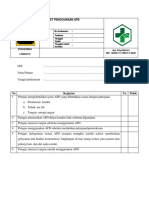 Ceklist penggunaan APD