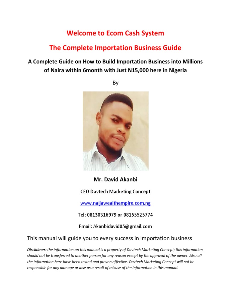 Mini Importation Success in Nigeria | PDF | Pay Pal | Advertising
