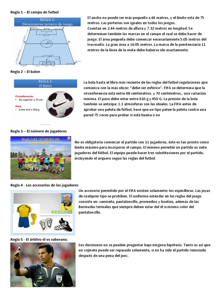 17 Reglas Del Futbol PDF Asociación de Futbol Variantes deportivas