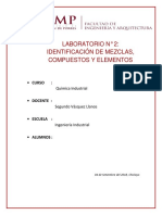 Laboratorio 2: Identificación de mezclas, compuestos y elementos