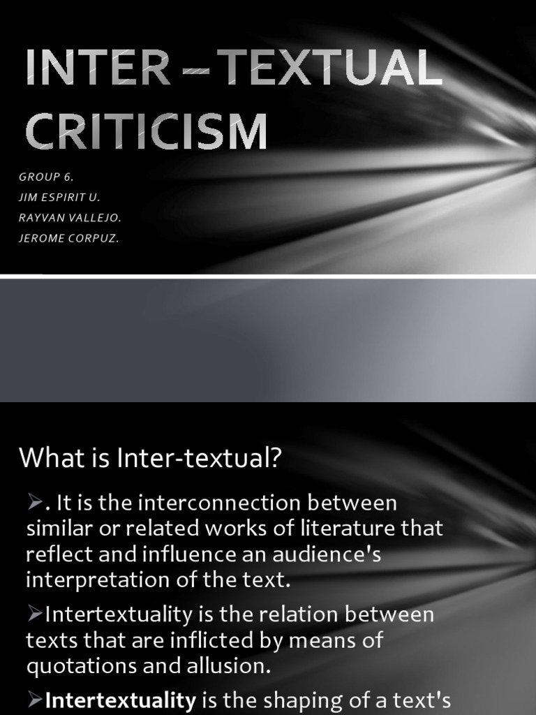 Understanding Intertextual Criticism | PDF | Intertextuality | Semiotics