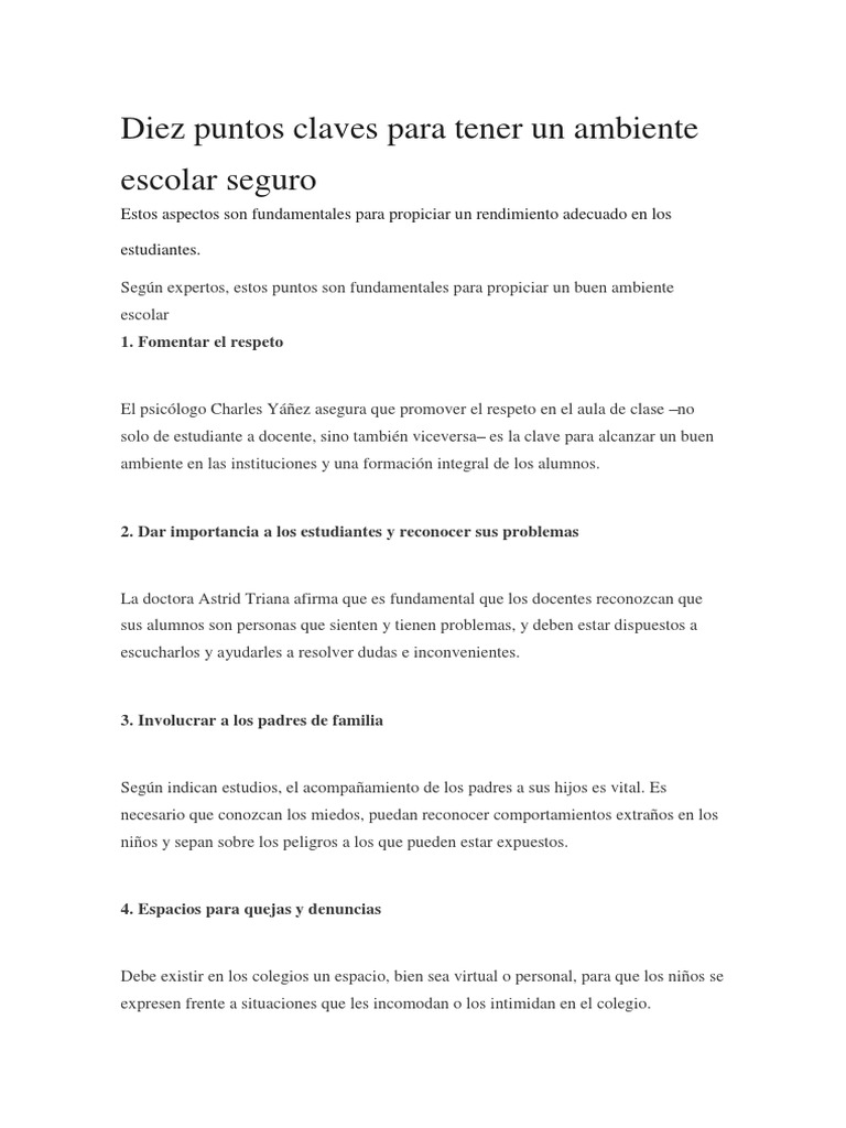 Fomentar un Ambiente de Respeto Escolar | PDF | Empatía | Inteligencia ...