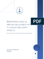 Estrategia para La Mejora de La Ejecución y Calidad Del Gasto Público