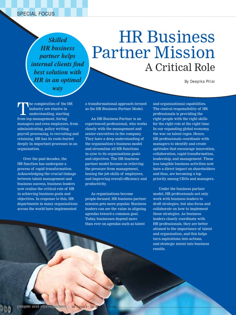 Hr Business Partner Pdf Human Resources Recruitment