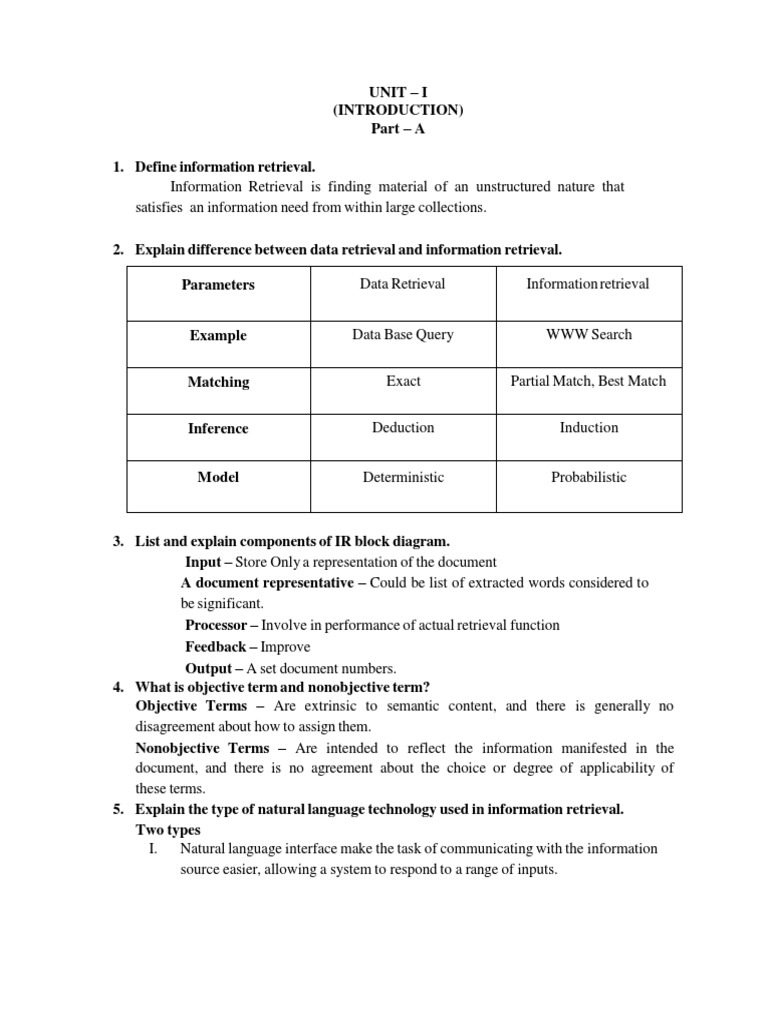 Question Bank 1 | PDF | Search Engine Indexing | Information Retrieval