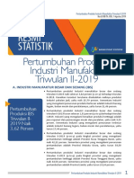 Pertumbuhan Produksi IBS Triwulan II - 2019 Naik 3,62 Persen
