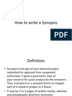 How To Write A Synopsis