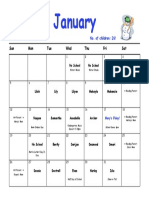 January Snack Calendar