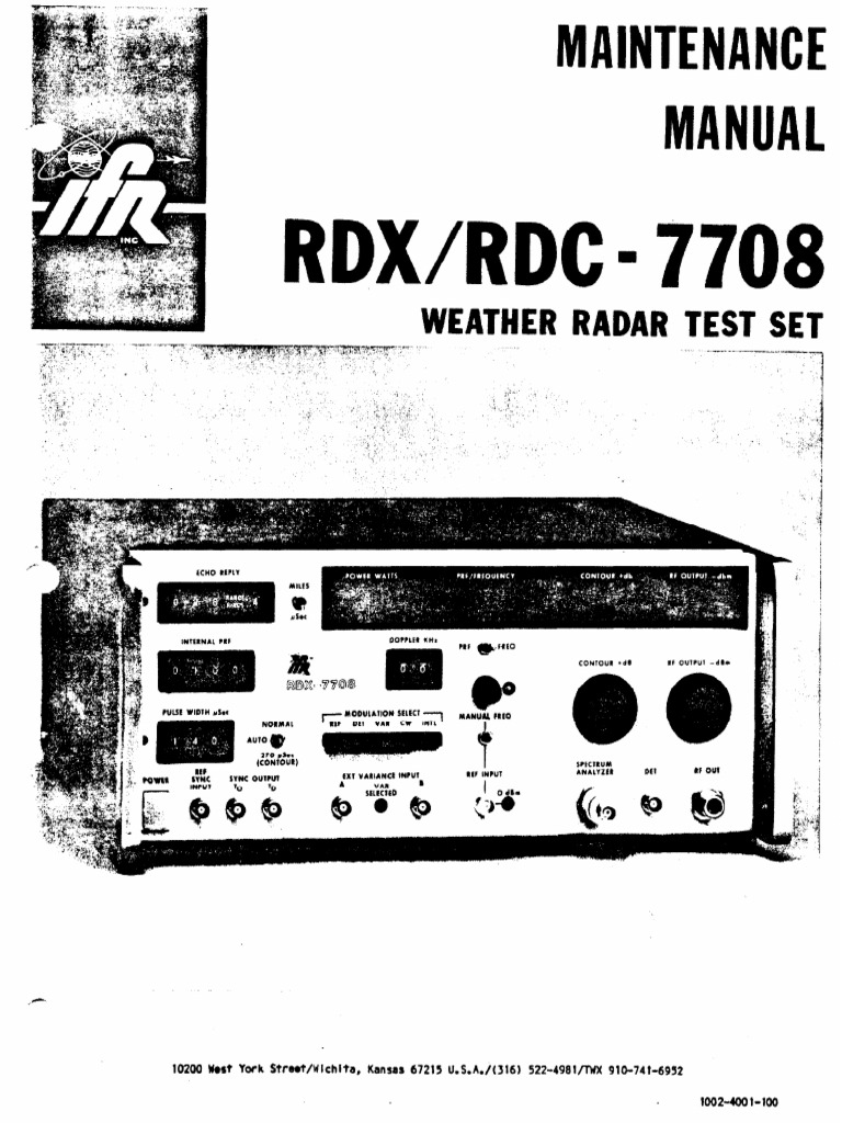 Ifr 1200 Service Manual