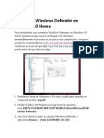 Desactivar Windows Defender en Windows 10 Home