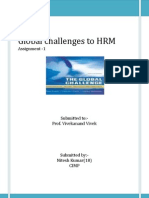 Global Challenges To HRM: Assignment - 1