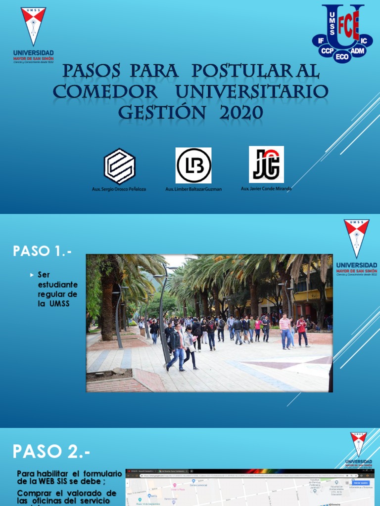 Pasos para Postular Al Comedor Universitario Gestiã