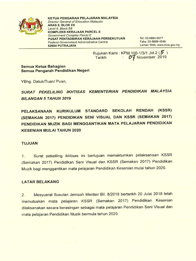 Surat Pekeliling Ikhtisas Pentaksiran Kemahiran Saintifik Sains Tulen