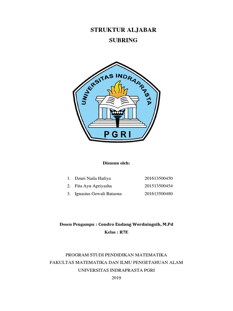 Definisi dan Contoh Subring | PDF | Metode & Bahan Ajar