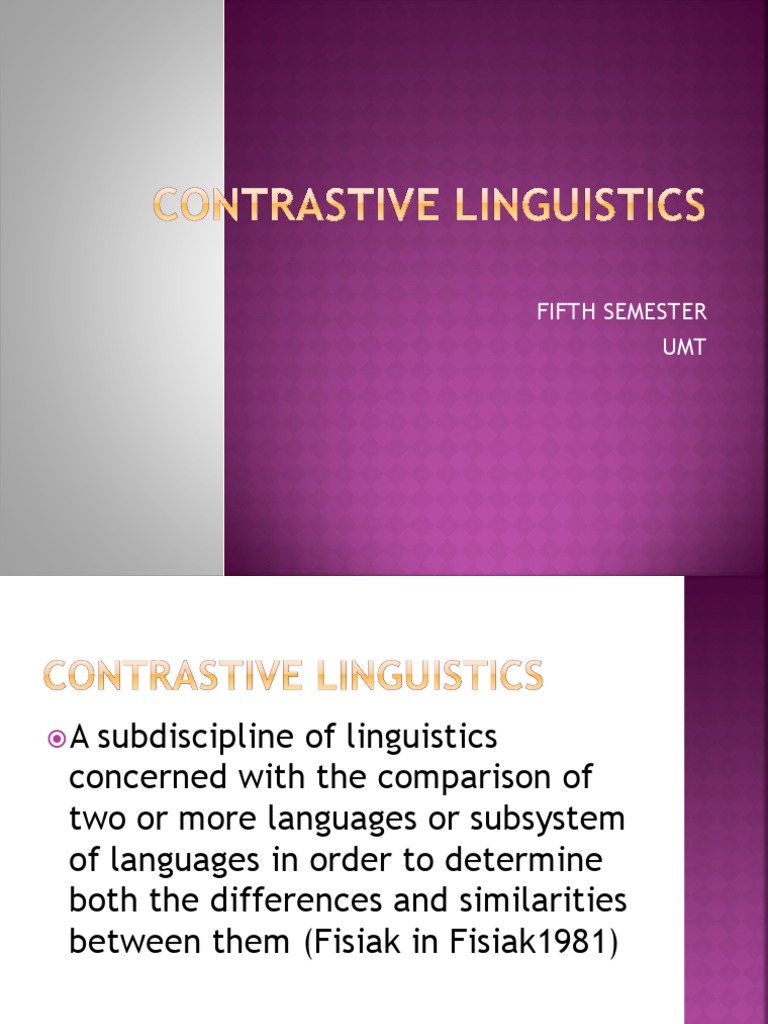 Understanding Contrastive Linguistics | PDF | Social Science | Language ...