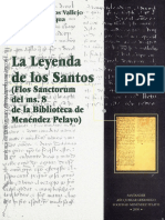 La Leyenda de Los Santos Flos Sanctorum Del Ms 8 de La Biblioteca de Menendez Pelayo Fernando Banos Vallejo Isabel Uria Maqua PDF