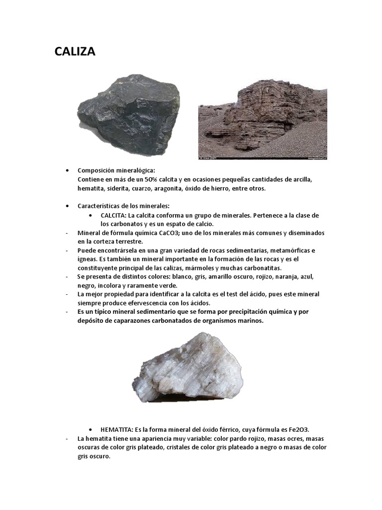 CALIZA | PDF | Calcita | Minerales