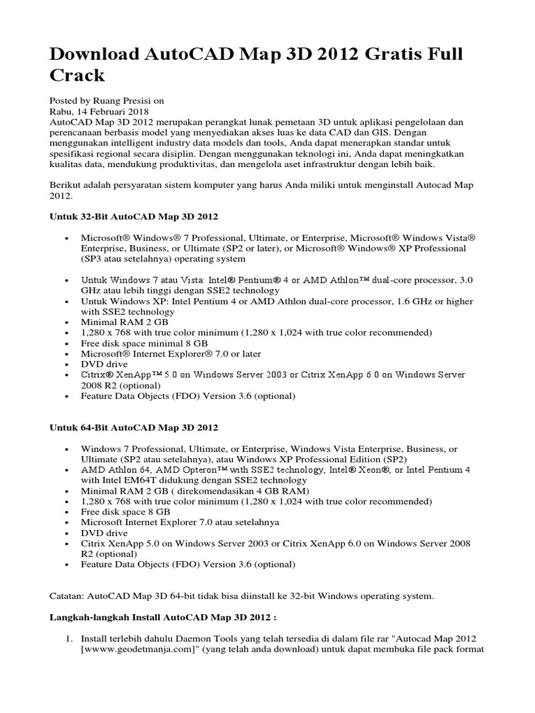 Instal Autocad Map 12 | PDF