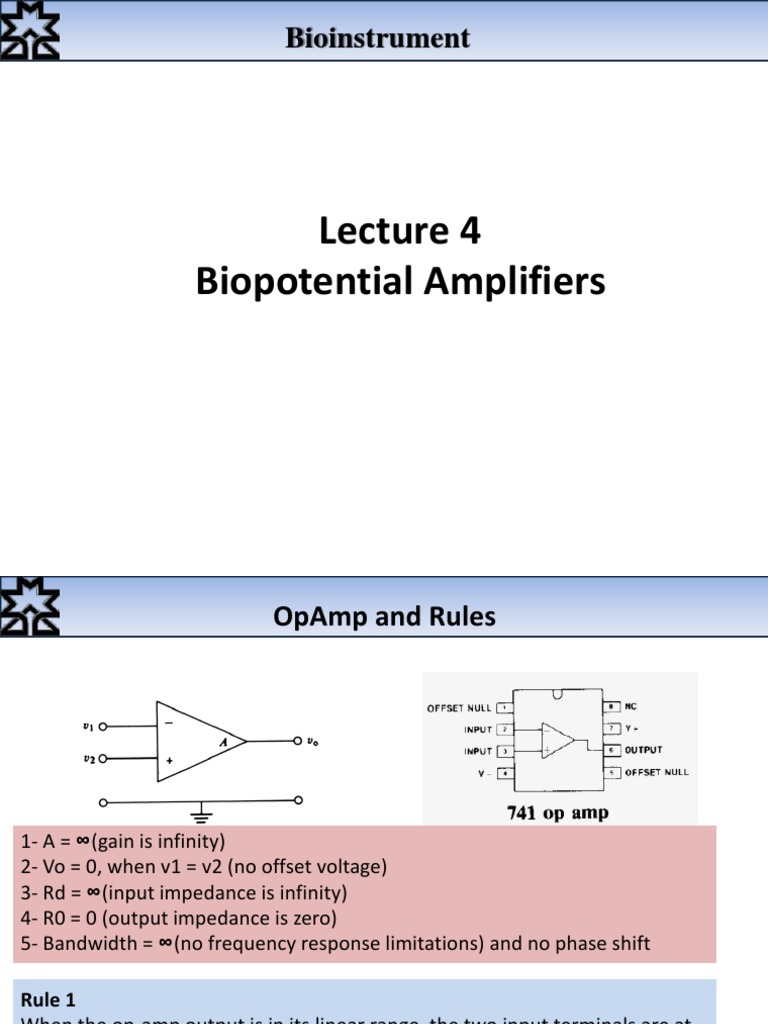 Biopotential Amplifiers Overview | PDF | Amplifier | Operational Amplifier
