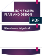 IRRIGATION SYSTEM PLAN AND DESIGN