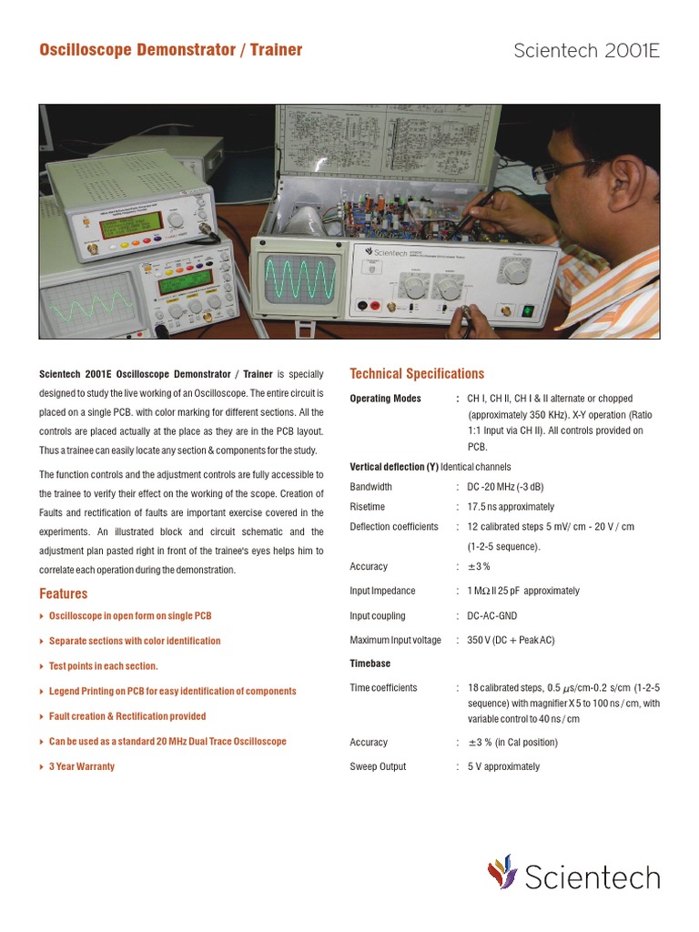 Scientech 2001E Oscilloscope Demonstrator / Trainer: A Comprehensive ...