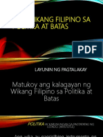 Ang Wikang Filipino Sa Politika at Batas