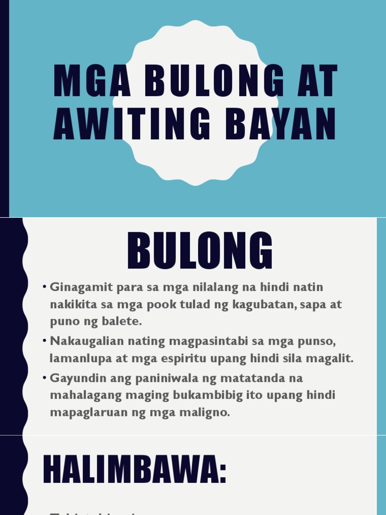 Ano Ang Kahulugan At Halimbawa Ng Bulong