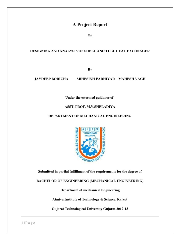 Designing and Analysis of Shell and Tube Heat Exchnager PDF | PDF ...