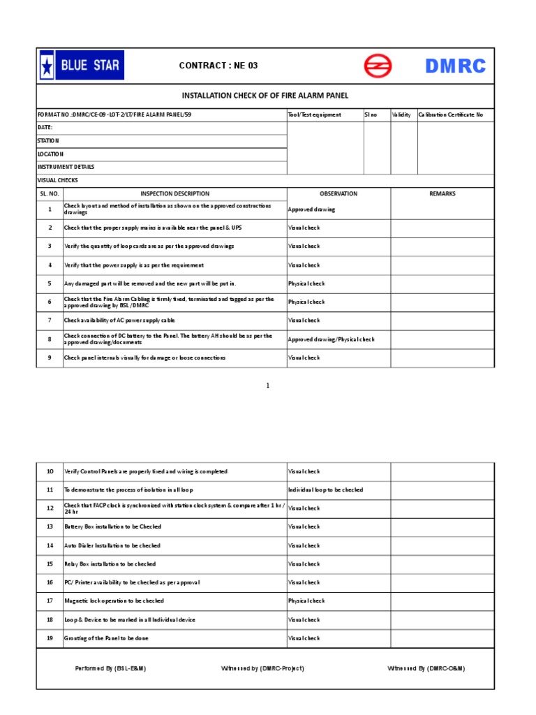 Checklist For LT Panel PDF Electrical Wiring Relay