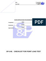 Checklist For Point Load Test