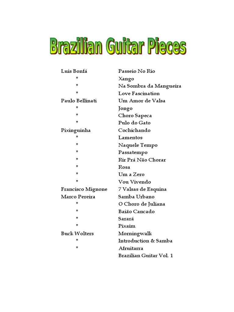 Brazilian Guitar Pieces | PDF