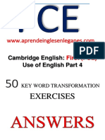 Fce - 50 Key Word Transformation Exercises - Answers