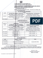 Programme For BA, BSC, BCom Semester III (Honours & General) Under CBCS Credet System Examination, 2019