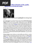 La lettera di Albert Einstein su Dio