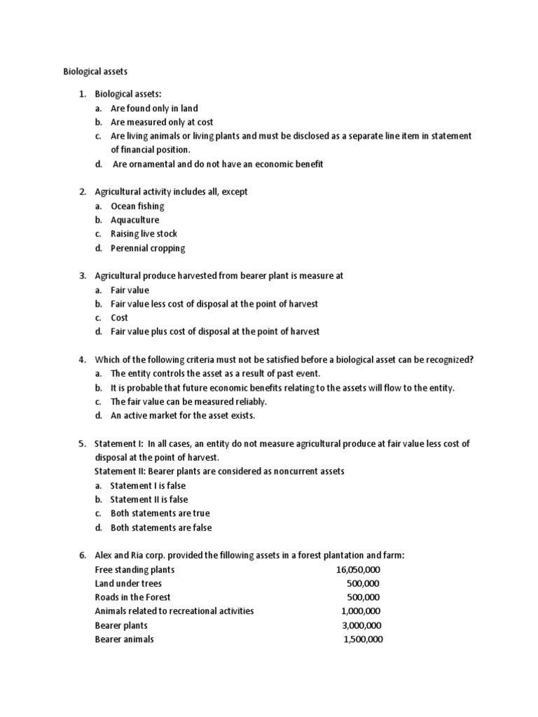 Biological Assets Pdf Fair Value Farms