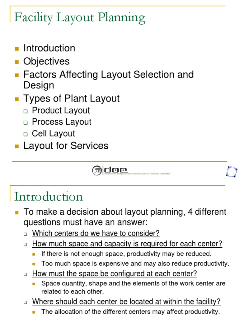 Effective Facility Layout Planning Guide | PDF | Retail | Machines