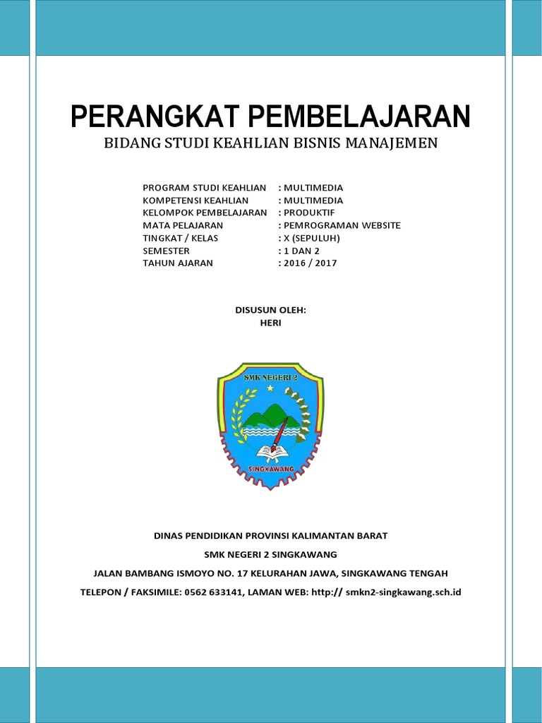 Contoh Sampul RPP 2020 | PDF