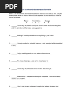 Blake and Mouton Leadership Styles Questionnaire