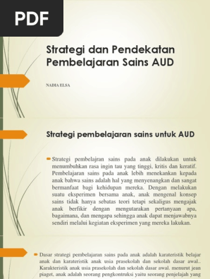 Strategi Dan Pendekatan Pembelajaran Sains Aud Pdf