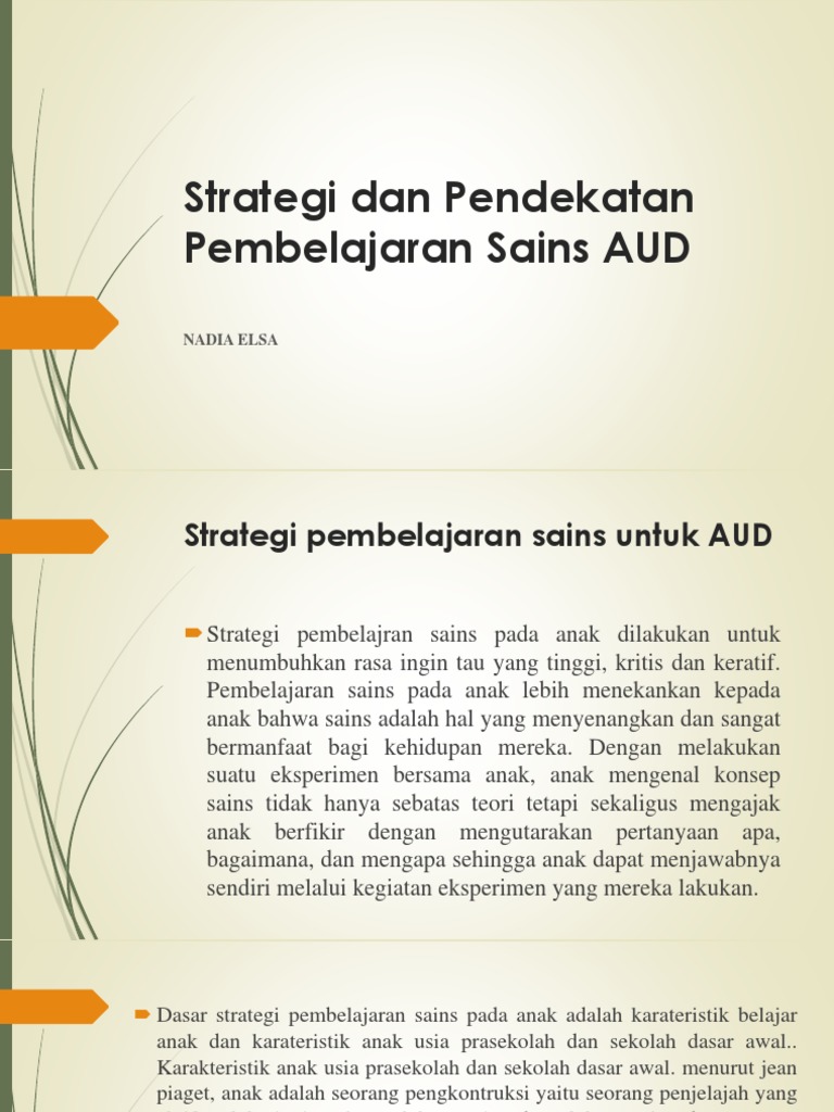 Strategi Dan Pendekatan Pembelajaran Sains Aud Pdf