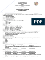 Philippine Department of Education exam on general mathematics