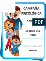 CAMPAÑA PSICOLOGICA DERECHOS Y DEBERES DEL NIÑO