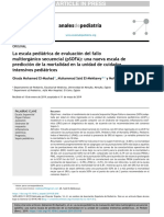 La Escala Pediátrica de Evaluación Del Fallo Multiorgánico Secuencial - Una Nueva Escala de Predicción de La Mortalidad en La Unidad de Cuidados Intensivos Pediátricos