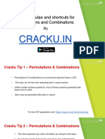 Permuatations and Combinations Formulas Cracku PDF