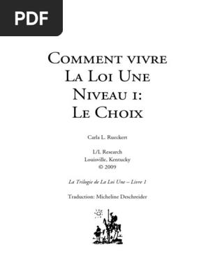 Comment Vivre La Loi Une Niveau 1 Le Choix Pdf Objet Volant Non Identifie Akhenaton