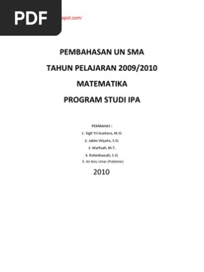 Pembahasan Uan Matematika Sma Ipa 2009 2010