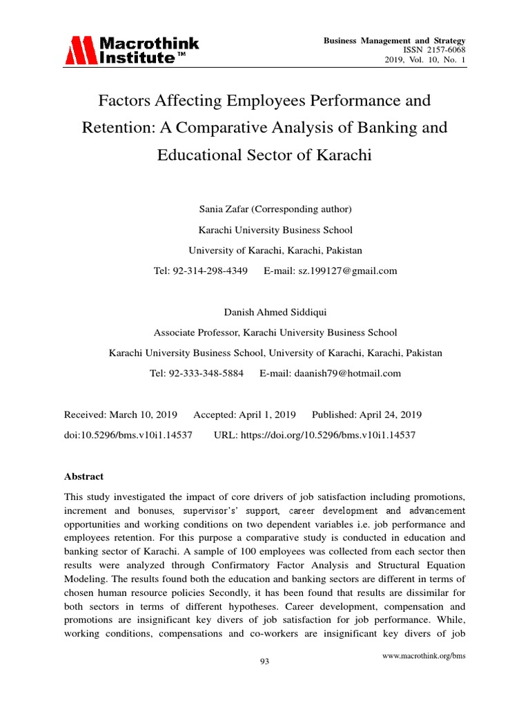 Factors Affecting Employees Performance and Retent PDF | PDF | Employee ...