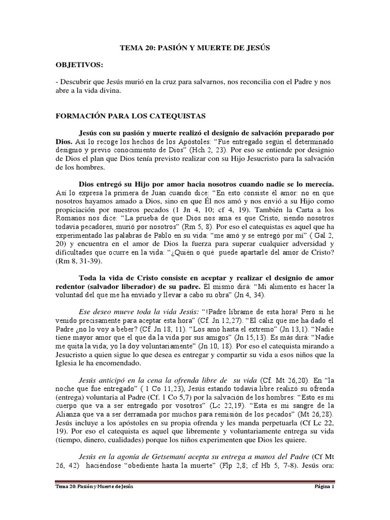 Pasión y Muerte de Jesús: Catequesis Infantil | PDF | Estaciones de la ...