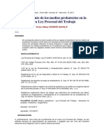 El Tratamiento de Los Medios Probatorios en La Nueva Ley Procesal Del Trabajo